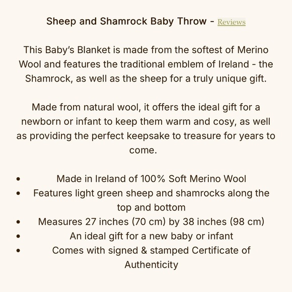 Aran Sweater Company Baby Blanket merino Wool Cozy Cream Cable Knit Throw. NWT - Picture 12 of 12